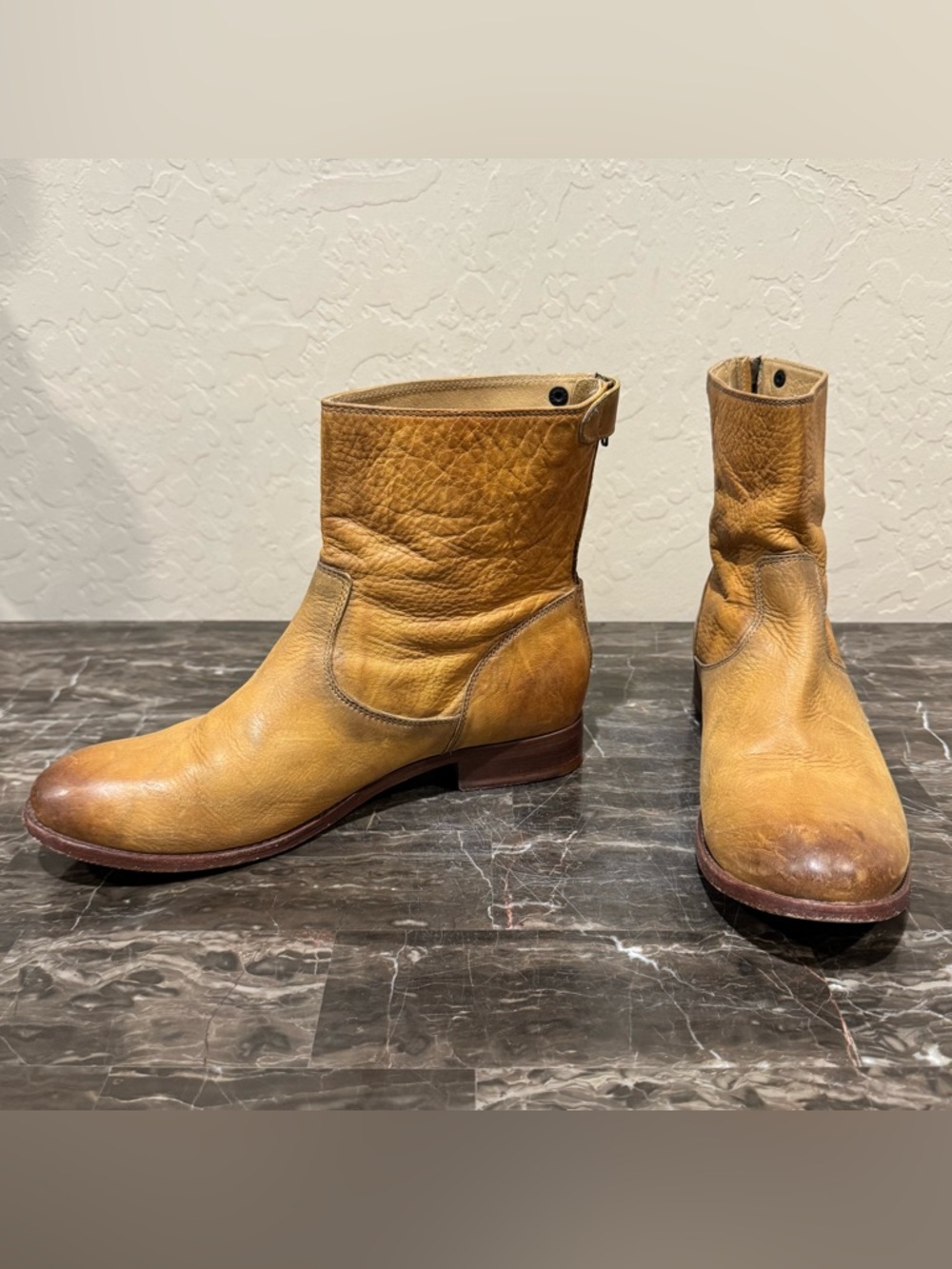 Frye Back Zip Leather Short Riding Boots - Picture 14 of 14